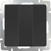 Выключатель встраиваемый трехклавишный  WERKEL WL08-SW-3G  черный