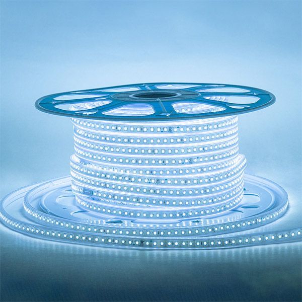 Светодиодная лента Белый 2835 220V  8W/m  120Led/м герм 17-39 Стандарт IP65 50М