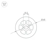 Архитектурный силиконовый профиль WPH-FLEX-D40-360deg-S10-5m WHITE 045869
