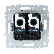 Розетка встраиваемая компьютерная двойная IEK BRITE BR-K20-2-K10 РК11-2-БрКр RJ45 кат.6 бежевый