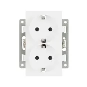 Штепсельная розетка встраиваемая двойная Arlight SCT-MEUD-PL-WH 16А 043764 с з/к белая