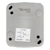 Выключатель двухклавишный Mini OG OG KR-78-0833 серый IP54 KRANZ