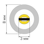 Светодиодная лента Белый теплый CSP 24V  8W/m 960Led/метр 053353 герм (PSW - матовая силиконовая экструзия) LUNA-X960-D8mm 3500 K
