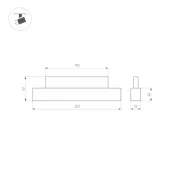 Трековый светильник   8W Белый теплый 035835 MAG-ORIENT-FLAT-L235 прямоугольник трековый белый DALI
