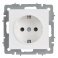 Штепсельная розетка встраиваемая IEK BRITE 16А BR-R14-16-K91 РС14-1-0-БрАБ с з/к и шторками арктический белый