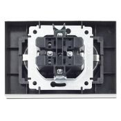 Штепсельная розетка встраиваемая двойная IEK BRITE 16А BR-R24-16-K37-F РСш12-3-БрШ с з/к и шторками в сборе шампань
