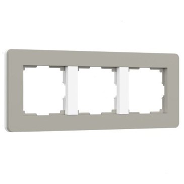 Рамка пластик 3 поста WERKEL Split W0033067 дымчатый/белый