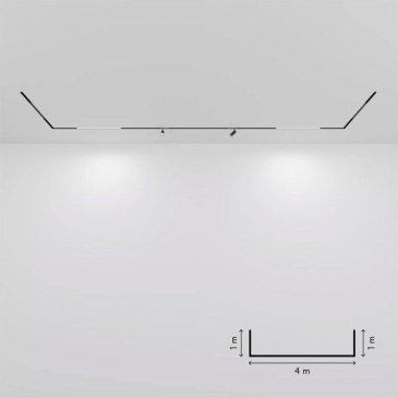Готовый трековый набор DENKIRS 108W Белый-MIX SET SMART 06 6.0м черный для натяжных потолков угловой управляемый черный