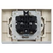 Штепсельная розетка встраиваемая двойная IEK BRITE 16А BR-R24-16-K47-F РСш12-3-БрА с з/к и шторками в сборе алюминий