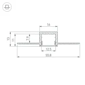алюминиевый профиль S-LUX SL-LINIA16-FANTOM-2000 ANOD 049012