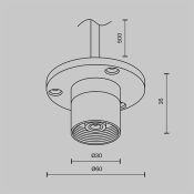 Основание для накладного монтажа системы Shelf с внутренней резьбой с вводом питания CA023BI-P-B чёрный