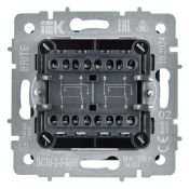 Выключатель встраиваемый двухклавишный перекрестный IEK BRITE BR-V23-0-10-K35 ВС10-2-3-БрМ маренго