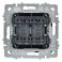 Выключатель встраиваемый двухклавишный перекрестный IEK BRITE BR-V23-0-10-K35 ВС10-2-3-БрМ маренго