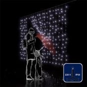 гирлянда ЗАНАВЕС  20W Белый RL-CS2*1.5-B/W, черный провод, облегченный 2*1.5 м., 220V, 300 Led, IP54, статика
