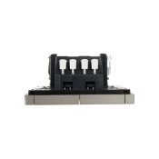 Выключатель встраиваемый двухклавишный проходной IEK FORTE&PIANO 10А FP 507 сталь FP-V22-0-10-1-K46