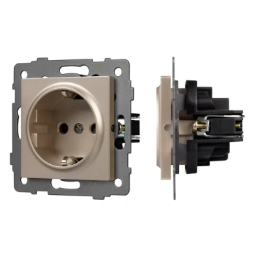 Штепсельная розетка встраиваемая Arlight SCT-MEU1-PL-GD-V 16А 049817 с з/к светлое золото