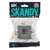 Розетка встраиваемая компьютерная IEK SKANDY SK-K10-2-K03 SK-K02Gr RJ45 кат.6 серый