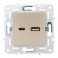 Розетка встраиваемая USB IEK SKANDY A+C 3,1А SK-U22-D31-K98 SK-R14Sa песочный