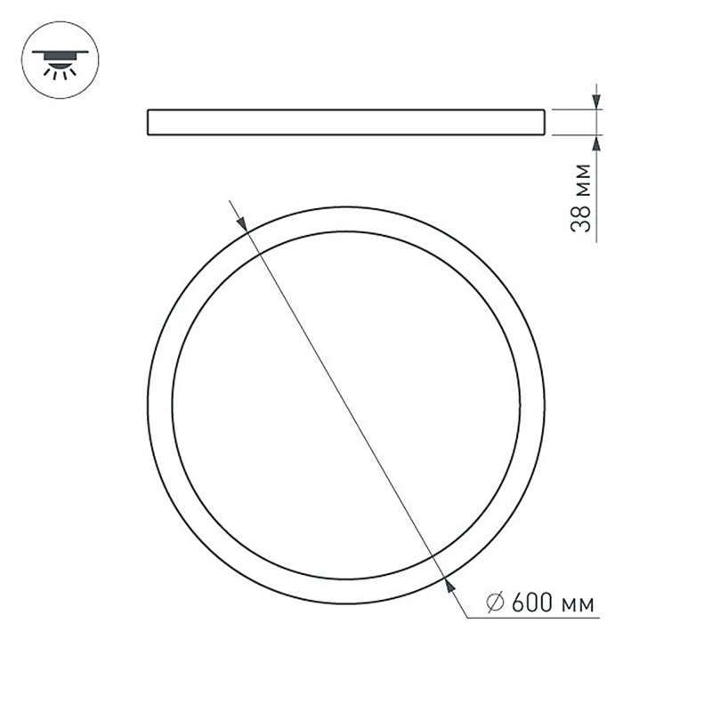 Накладной светильник  48W Белый теплый 020524(1) SP-BASIC-R600 220V IP42 круглый белый
