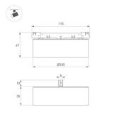 Магнитный трековый светильник 10W Белый теплый MAG-MICROCOSM-RONDO-R105 90deg 24V белый 051822