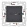 Розетка встраиваемая USB IEK SKANDY A+C 18Вт SK-U22-018-K53 SK-R13G графит