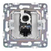 Розетка встраиваемая компьютерная IEK SKANDY SK-K10-2-K50 SK-K02N RJ45 кат.6 металл никель