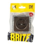 Штепсельная розетка встраиваемая IEK BRITE 10А BR-R10-10-K45 РС10-1-0-БрТБ без з/к и шторками бронза