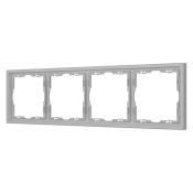 Рамка пластик 4 поста Arlight FRM-NOBE-SFPL-4-IS 059461 никель