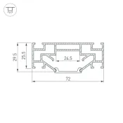 Накладной алюминиевый профиль STRETCH-25-CEIL-CENTER-2000 040060