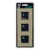 Рамка стеклянная 3 поста IEK SKANDY SK-M32-G-K10 SK-F23B бежевый