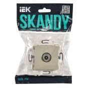 ТВ-розетка встраиваемая проходная IEK SKANDY SK-A10-P-K10 SK-A17B бежевый