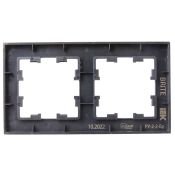 Рамка стеклянная 2 поста IEK BRITE BR-M22-G-31-K02 РУ-2-2-Бр черный матовый
