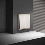 Перекрестный переключатель встраиваемый VOLTUM S70 двухклавишный 10А кашемир