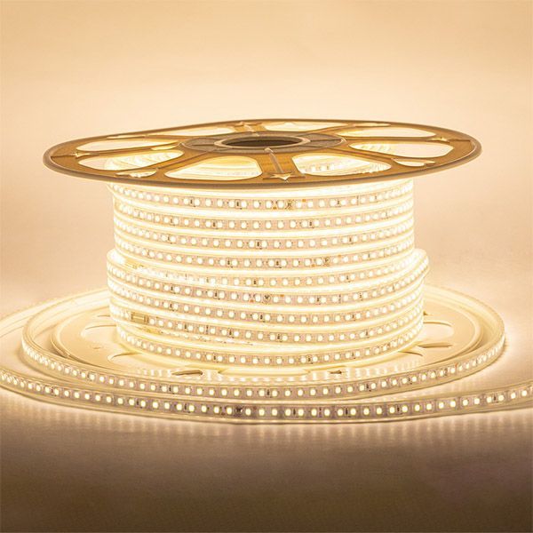 Светодиодная лента Белый теплый 2835 220V  8W/m  120Led/м герм 17-41 IP65 50М Светодиодная лента Белый теплый 2835 220V  8W/m  120Led/м герм 17-41 IP65 50М