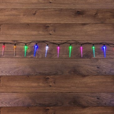 гирлянда фигурная  1.5W RGB "Палочки с пузырьками" 303-037, провод темно-зеленый ПВХ, 2 м., 220V, 20 Led, IP20