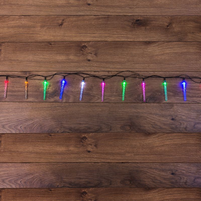 гирлянда фигурная  1.5W RGB "Палочки с пузырьками" 303-037, провод темно-зеленый ПВХ, 2 м., 220V, 20 Led, IP20