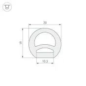 Архитектурный силиконовый профиль WPH-FLEX-D20-TOP-S10-20m WHITE 041095