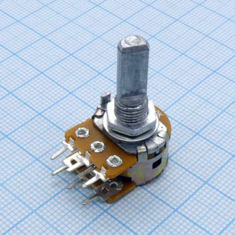 Резистор 16K2 F 2x   10.0K сдвоенный (вал с лыской L-20мм)