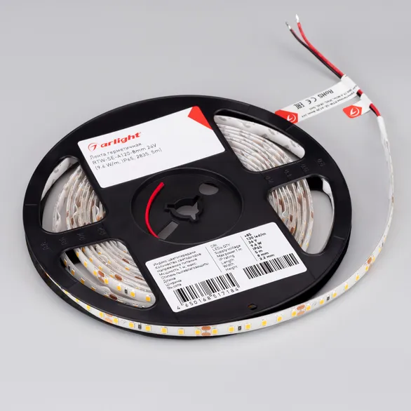 Светодиодная лента  Белый 2835 24V  9.6W/m 120Led/метр герм (силикон) 014678(2) RTW-SE-A120 LUX IP65 Светодиодная лента  Белый 2835 24V  9.6W/m 120Led/метр герм (силикон) 014678(2) RTW-SE-A120 LUX IP65