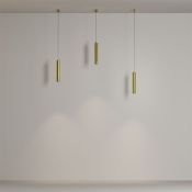 Подвесной светильник  12W Белый дневной P072PL-L12W4K-BS Фокус LED / Focus LED 220V цилиндр латунь