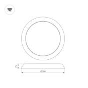 Накладной светильник  25W Белый-MIX 034467 CL-FIOKK-R300 230V IP44 круглый белый