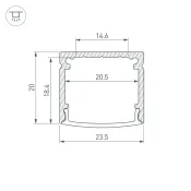 алюминиевый профиль ARH-WIDE-H20-2000 ANOD 055756