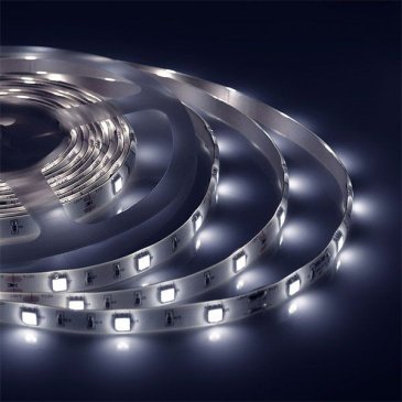 Светодиодная лента  Белый 5050 12V  7.2W/m 30Led/метр герм (силикон) 00-39 Стандарт IP65