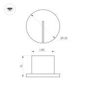 светильник  3W Белый теплый 050874 LT-TIE-R120 220V круглый встраиваемый  белый