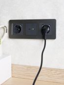 Штепсельная розетка встраиваемая IEK BRITE 16А BR-R14-16-U21-D31-K53 РЮш10-2-БрГ с з/к и шторками с USB A+A 3,1А графит