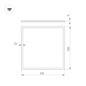 светильник -панель  40W Белый 038431 DL-INTENSO-S600x600 220V IP40 квадратный встраиваемый белый