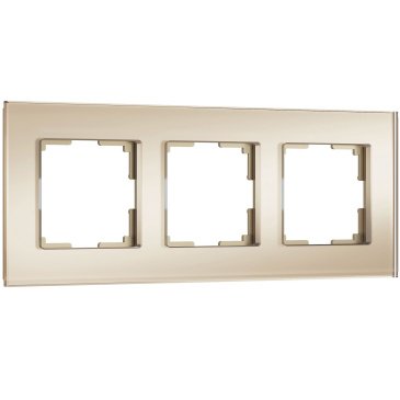 Рамка стеклянная 3 поста WERKEL Senso W0033111 шампань