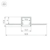 алюминиевый профиль FANTOM-BENT-W12-TOP-2000 ANOD 040327(1)