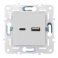 Розетка встраиваемая USB IEK SKANDY A+C 18Вт SK-U22-018-K01 SK-R13W арктический белый