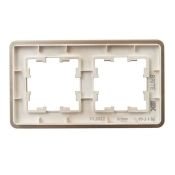 Рамка металлическая 2 поста IEK BRITE BR-M22-M-21-K37 РУ-2-1-Бр шампань RE AL